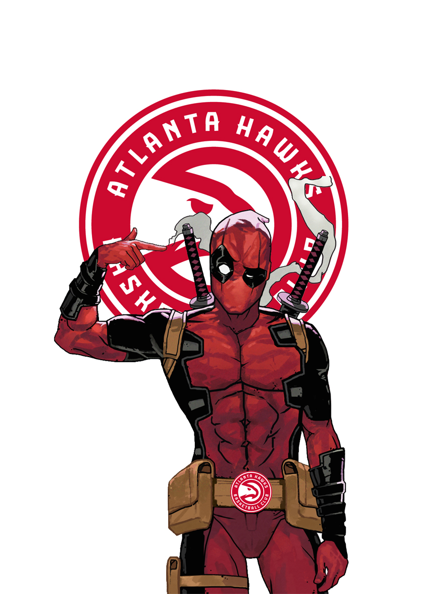 Atlanta Hawks Deadpool Logo vinyl decal